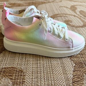 NORDSTROM BRASS PLUM “Sonny” Pastel Rainbow Low Sneakers - size 9 comfy!